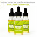 Loción Minoxidil 15% + Bergamota + Biotina Para Cabello Y Barba 3 piezas