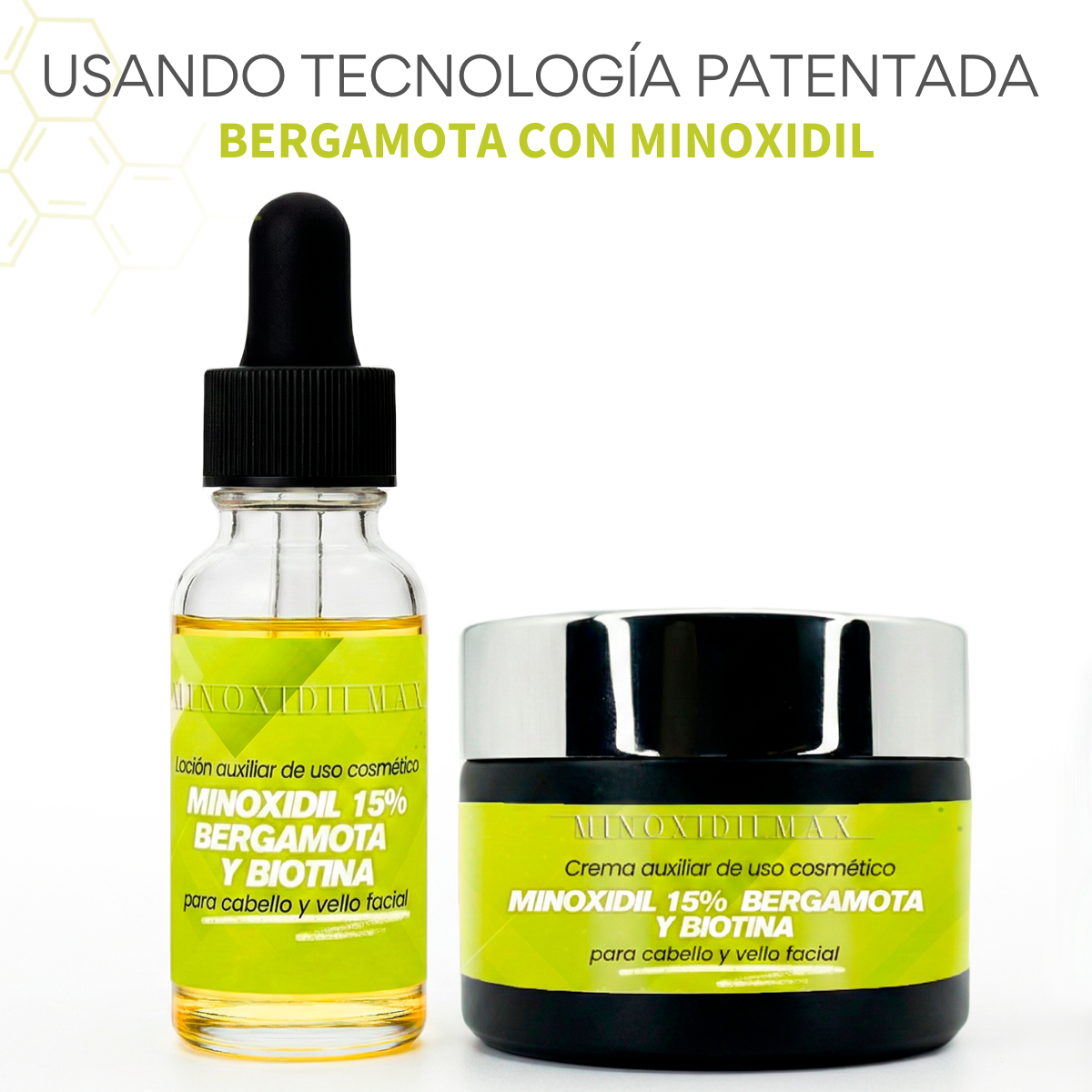 Minoxidilmax 15% Locion + Crema Kit Para Cabello Y Barba
