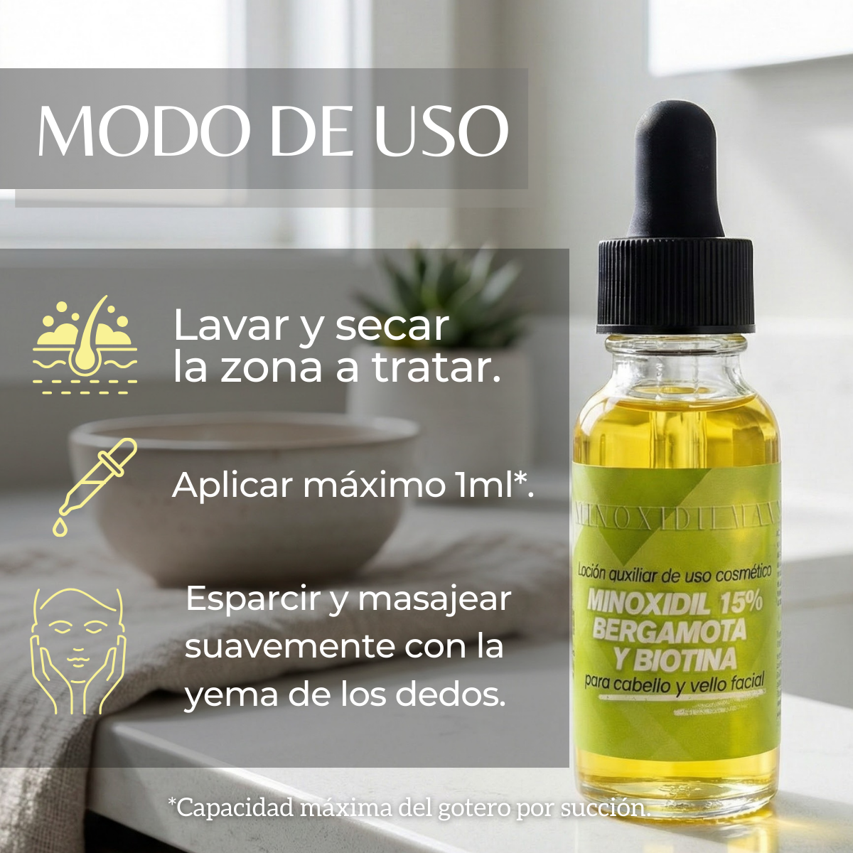 Minoxidilmax 15% Locion + Crema Kit Para Cabello Y Barba