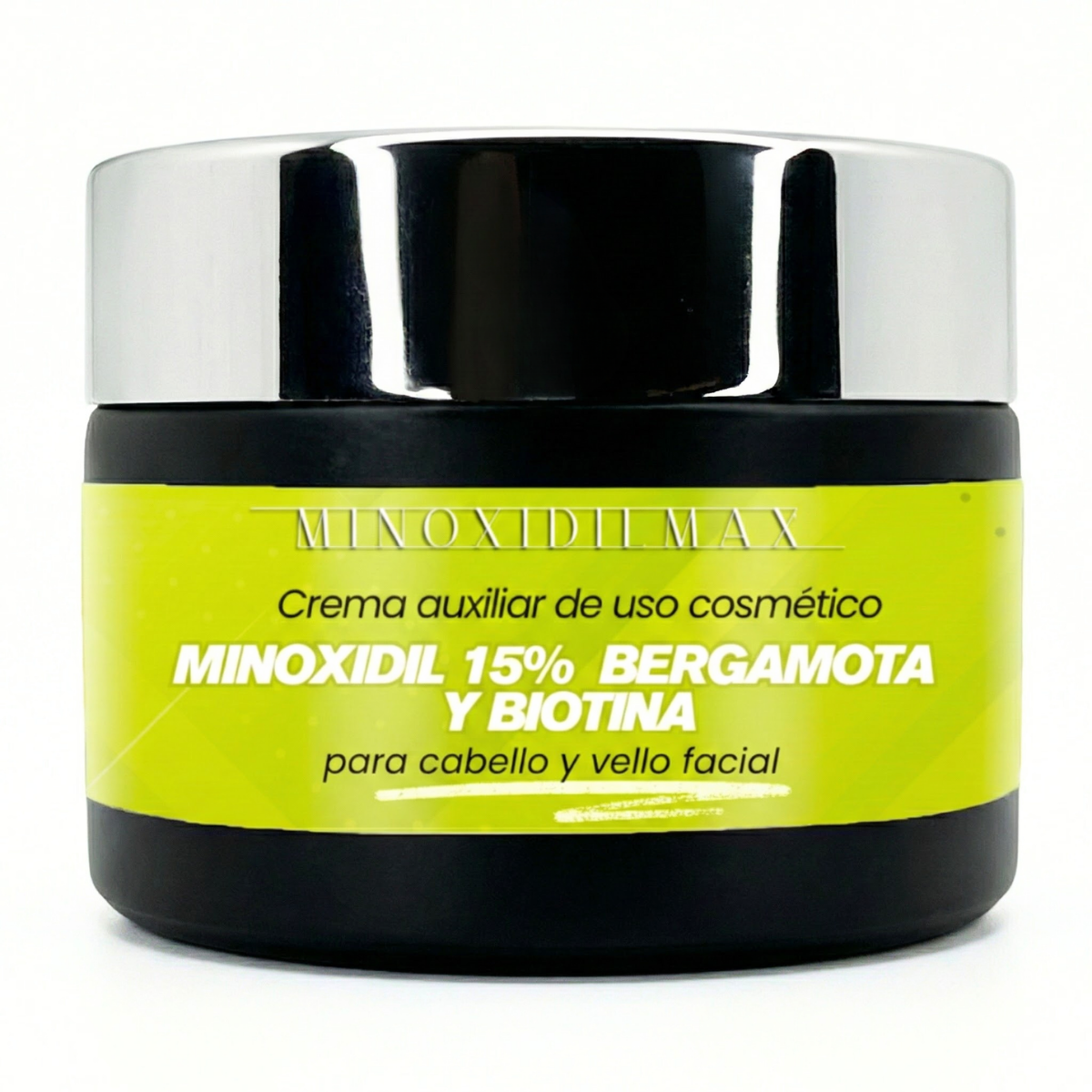 Crema Minoxidil 15% + Bergamota + Biotina para Cabello Y Barba