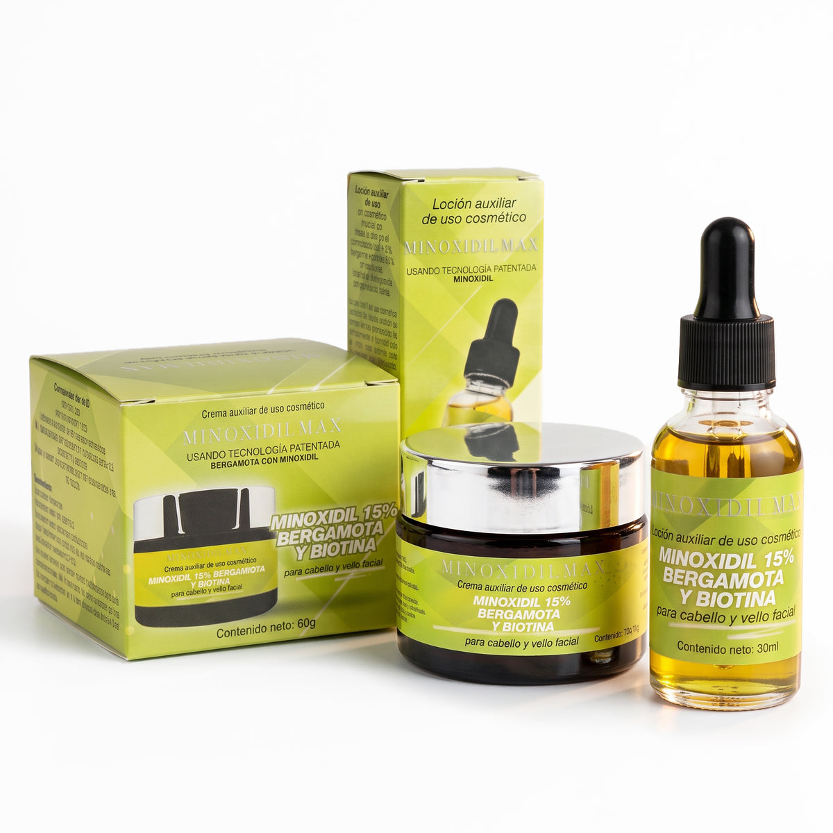 Minoxidilmax 15% Locion + Crema Kit Para Cabello Y Barba