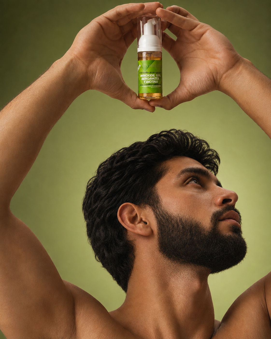 Espuma Minoxidil 15% + Bergamota + Biotina Para Barba 50ml